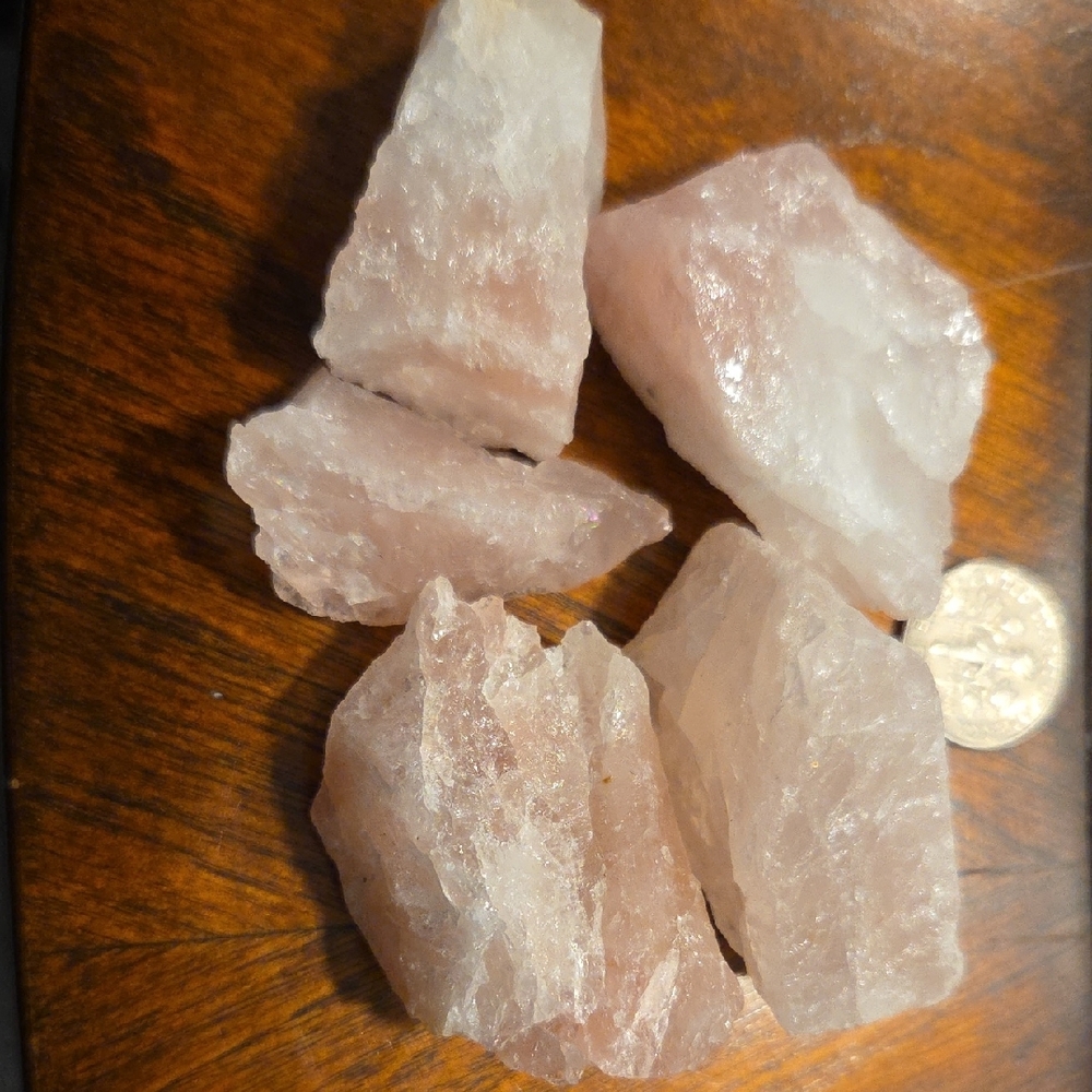1-3" Raw Rose Quartz 5 Piece Set